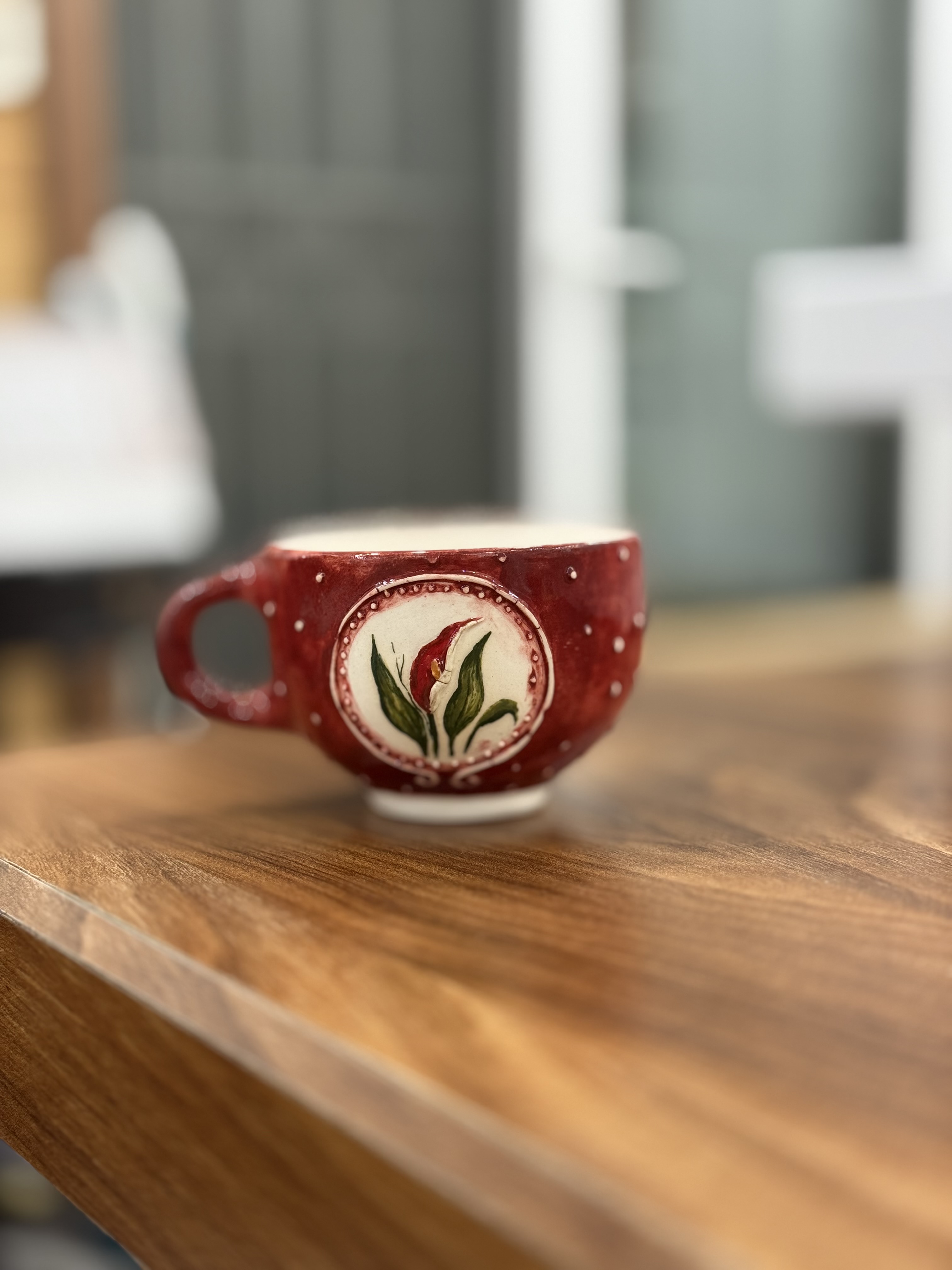 فنجون چای خوری سرامیکی دست ساز هوگه طرح برجسته