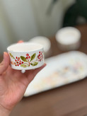 سرویس پذیرایی چای خوری سرامیک دست ساز طرح پرنده آبی