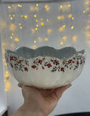 کاسه خورشیدی سرامیکی دستساز طرح شقایق، نقاشی شده با دست و مزین به لاستر طلا